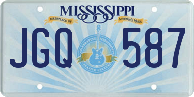 MS license plate JGQ587