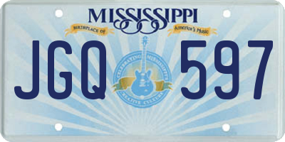 MS license plate JGQ597