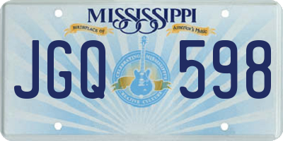 MS license plate JGQ598