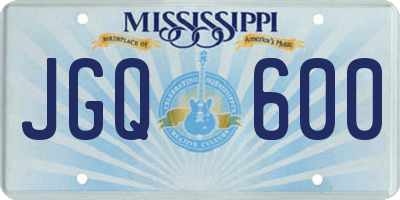 MS license plate JGQ600