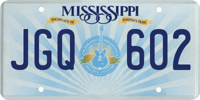 MS license plate JGQ602
