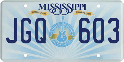 MS license plate JGQ603