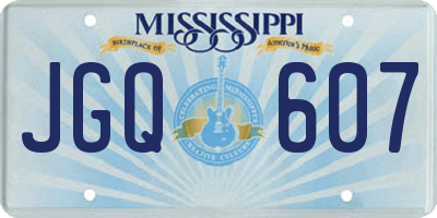 MS license plate JGQ607