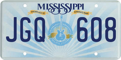 MS license plate JGQ608