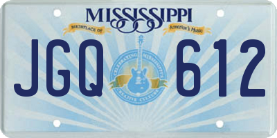 MS license plate JGQ612