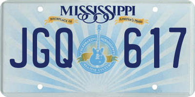 MS license plate JGQ617