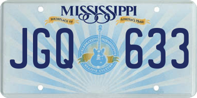 MS license plate JGQ633