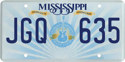MS license plate JGQ635