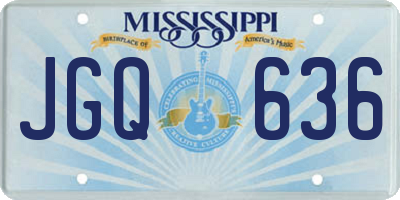MS license plate JGQ636