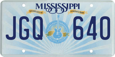 MS license plate JGQ640