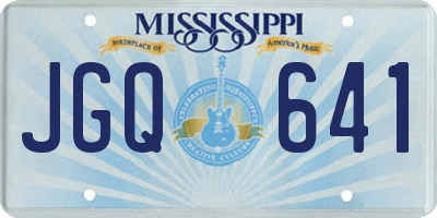 MS license plate JGQ641