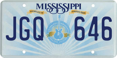 MS license plate JGQ646