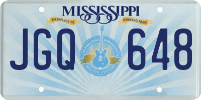MS license plate JGQ648