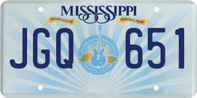 MS license plate JGQ651