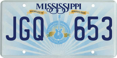 MS license plate JGQ653