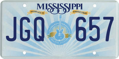 MS license plate JGQ657
