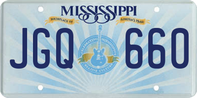 MS license plate JGQ660