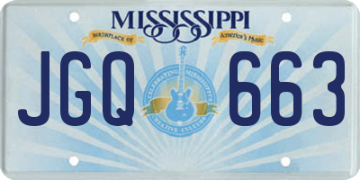 MS license plate JGQ663