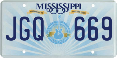 MS license plate JGQ669