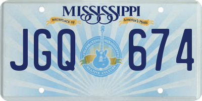MS license plate JGQ674
