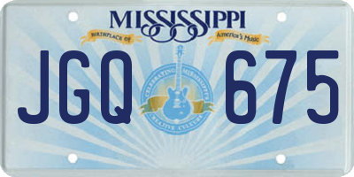 MS license plate JGQ675
