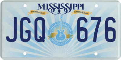 MS license plate JGQ676