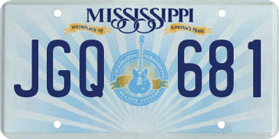 MS license plate JGQ681