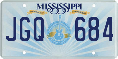 MS license plate JGQ684