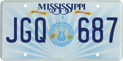 MS license plate JGQ687