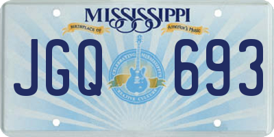 MS license plate JGQ693