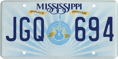 MS license plate JGQ694