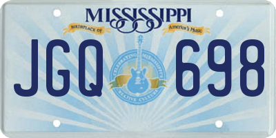 MS license plate JGQ698