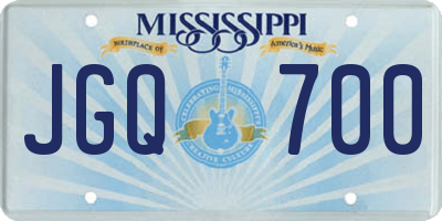 MS license plate JGQ700