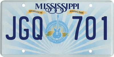 MS license plate JGQ701