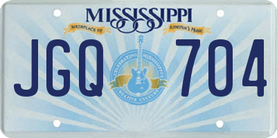 MS license plate JGQ704