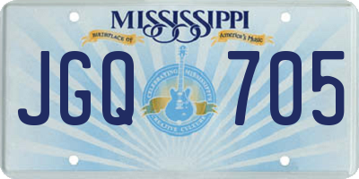 MS license plate JGQ705