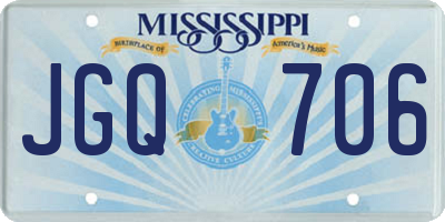 MS license plate JGQ706