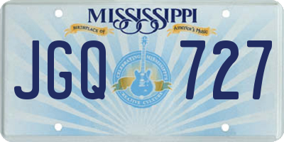 MS license plate JGQ727