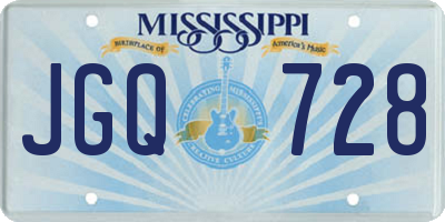 MS license plate JGQ728