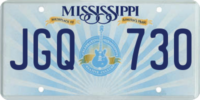 MS license plate JGQ730