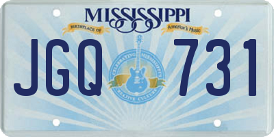MS license plate JGQ731