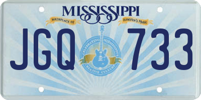 MS license plate JGQ733
