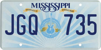 MS license plate JGQ735