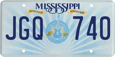 MS license plate JGQ740