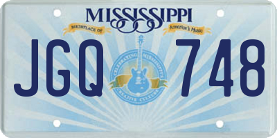 MS license plate JGQ748