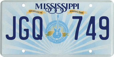 MS license plate JGQ749