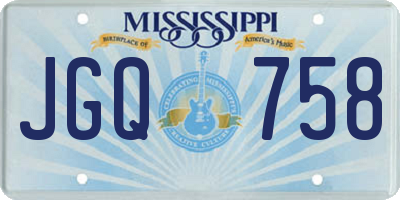 MS license plate JGQ758