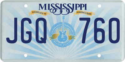 MS license plate JGQ760