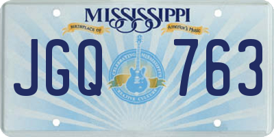 MS license plate JGQ763