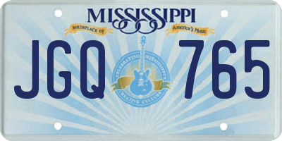 MS license plate JGQ765